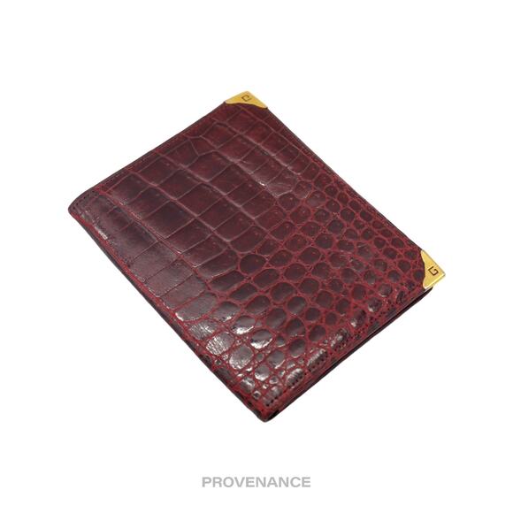🔴 Givenchy Pocket Organizer Wallet - Burgundy Crocodile - Picture 3 of 10